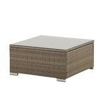 Garten Ecksofa mit Tisch 6-Sitzer BELVEDERE Polyrattan Braun