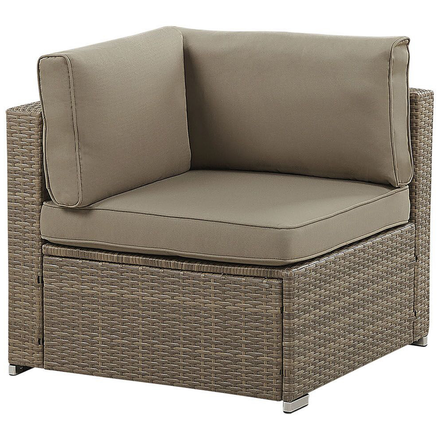 Garten Ecksofa mit Tisch 6-Sitzer BELVEDERE Polyrattan Braun