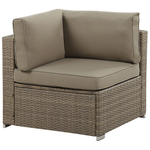 Garten Ecksofa mit Tisch 6-Sitzer BELVEDERE Polyrattan Braun