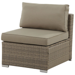 Garten Ecksofa mit Tisch 6-Sitzer BELVEDERE Polyrattan Braun