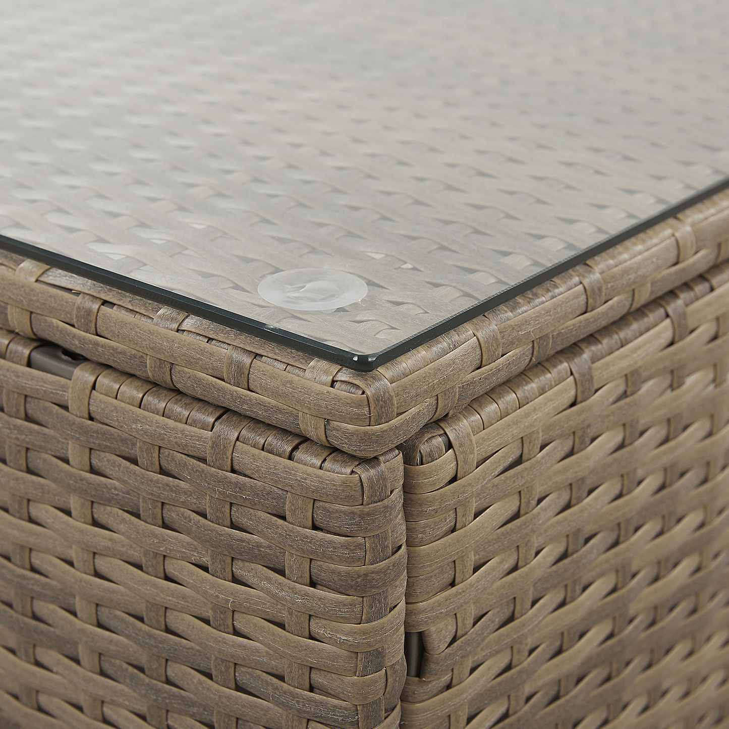 Garten Ecksofa mit Tisch 6-Sitzer BELVEDERE Polyrattan Braun