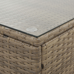 Garten Ecksofa mit Tisch 6-Sitzer BELVEDERE Polyrattan Braun