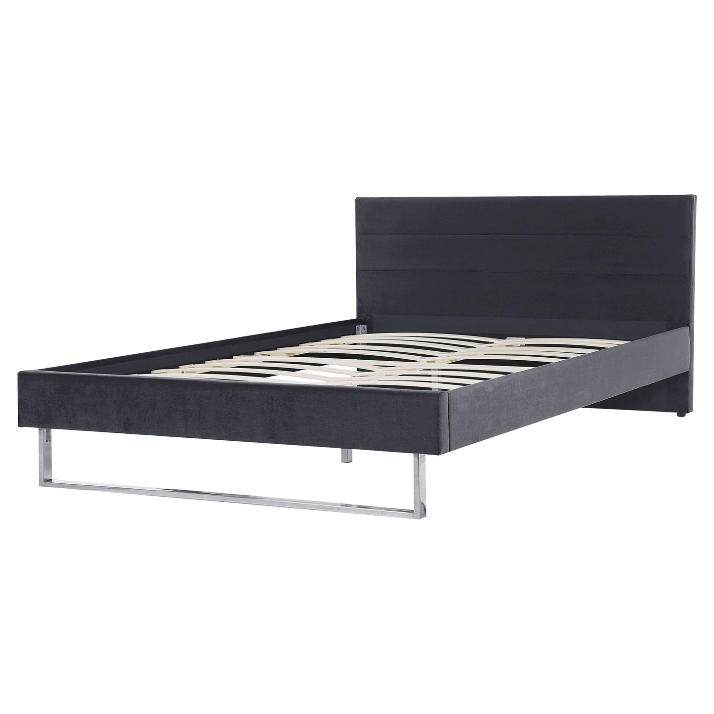 Bett mit Lattenrost Samtstoff BELLOU 160 x 200 cm Dunkelgrau