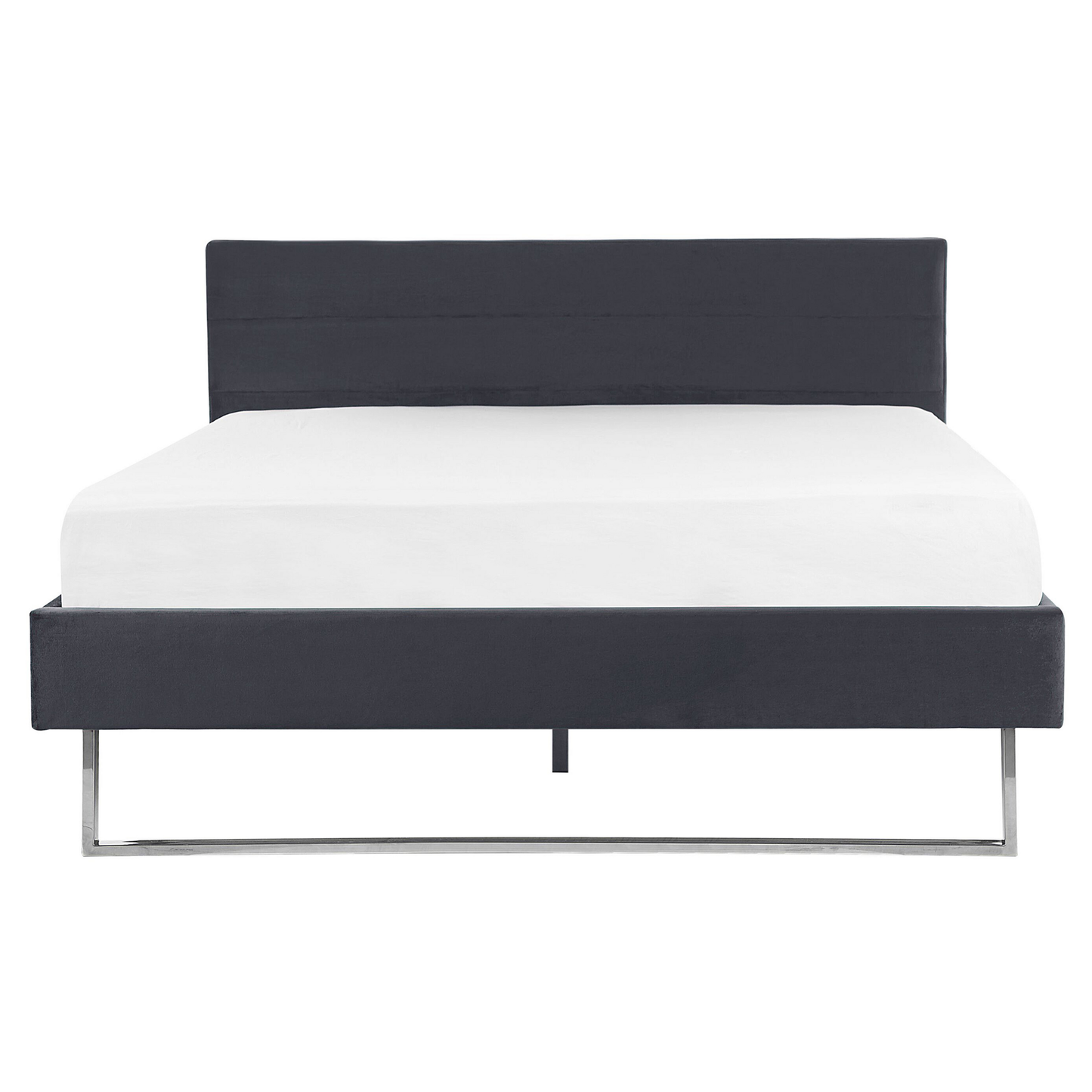 Bett mit Lattenrost Samtstoff BELLOU 160 x 200 cm Dunkelgrau