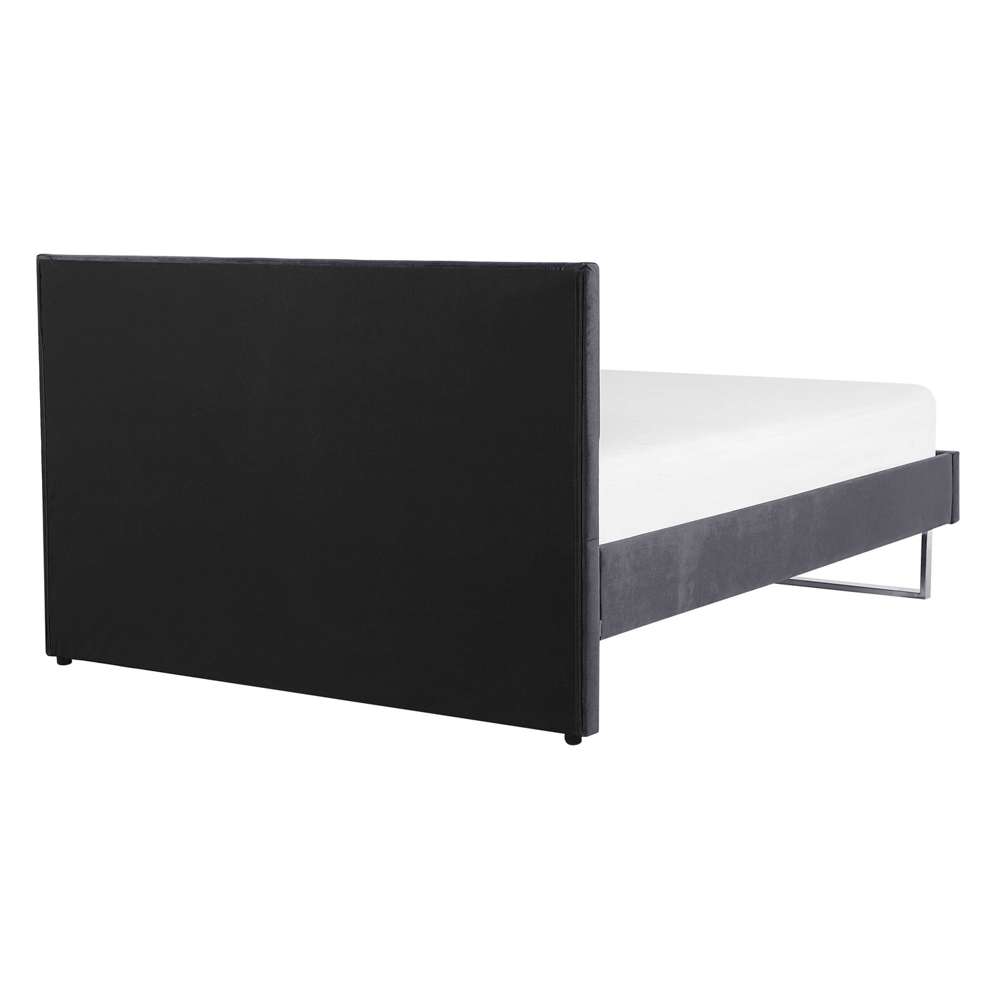 Polsterbett Samtstoff grau 140 x 200 cm Lattenrost BELLOU