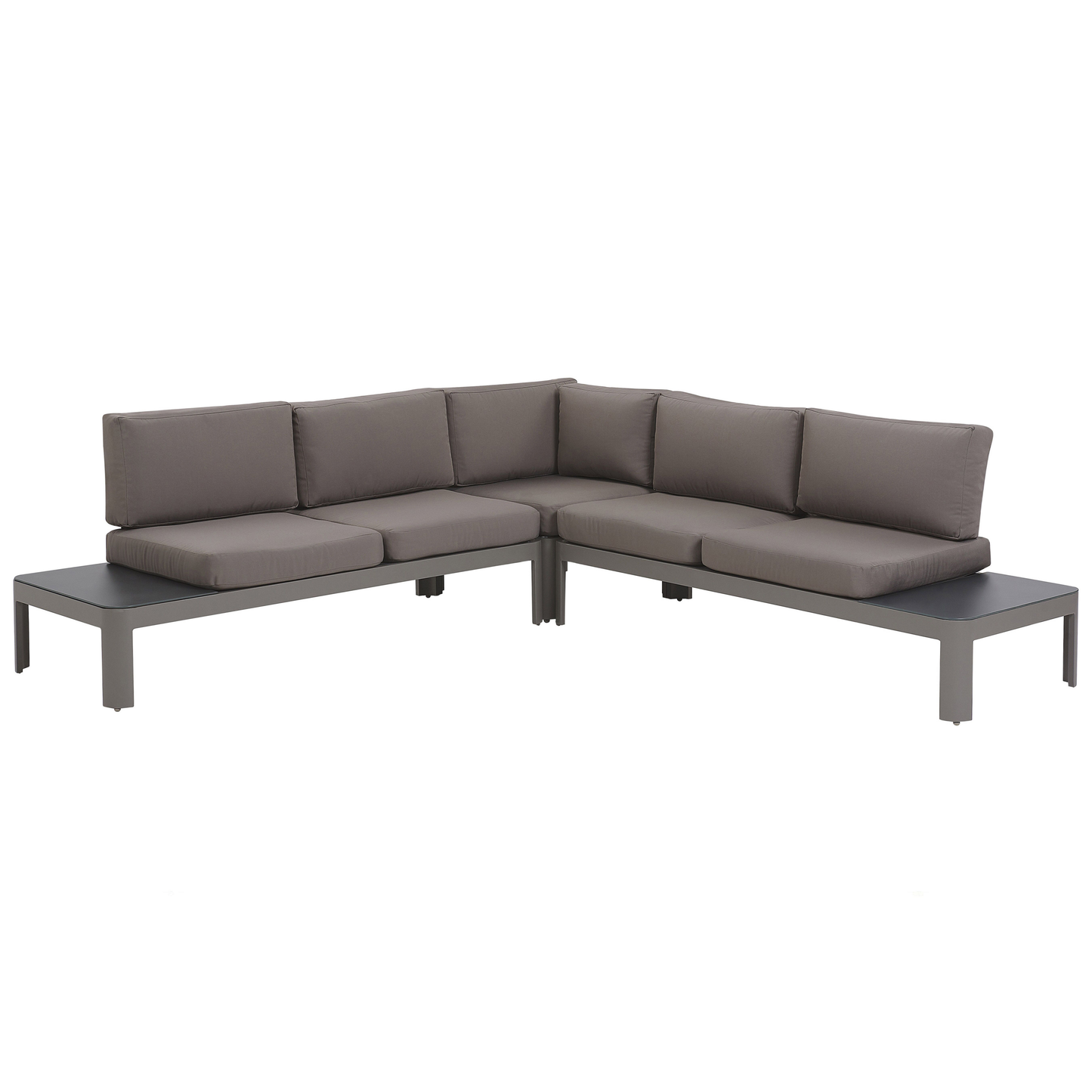 Garten Ecksofa mit Ottomane 5-Sitzer FERENTINO modular Metall Grau