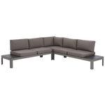 Garten Ecksofa mit Ottomane 5-Sitzer FERENTINO modular Metall Grau