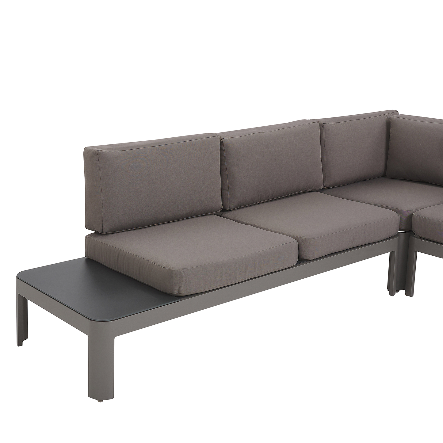 Garten Ecksofa mit Ottomane 5-Sitzer FERENTINO modular Metall Grau