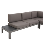Garten Ecksofa mit Ottomane 5-Sitzer FERENTINO modular Metall Grau