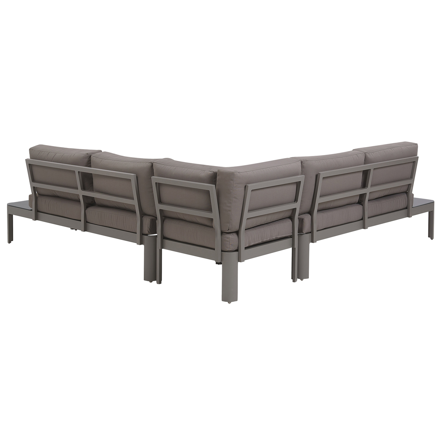 Garten Ecksofa mit Ottomane 5-Sitzer FERENTINO modular Metall Grau