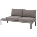 Garten Ecksofa mit Ottomane 5-Sitzer FERENTINO modular Metall Grau