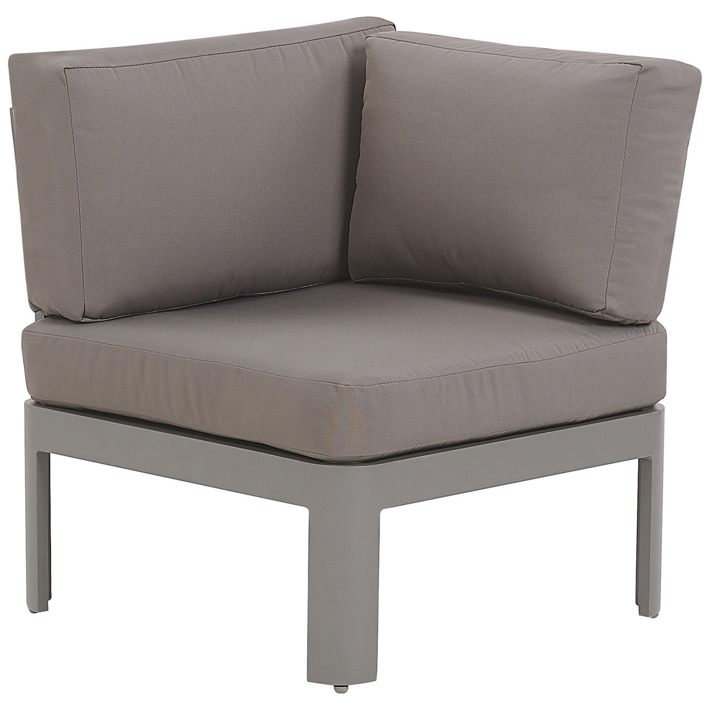 Garten Ecksofa mit Ottomane 5-Sitzer FERENTINO modular Metall Grau