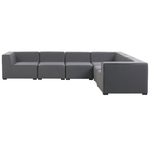 Garten Ecksofa mit Ottomane 7-Sitzer AREZZO linksseitig modular Grau