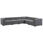 Garten Ecksofa mit Ottomane 7-Sitzer AREZZO linksseitig modular Grau