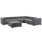 Garten Ecksofa mit Ottomane 7-Sitzer AREZZO linksseitig modular Grau