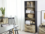 Bücherregal mit 4 Fächern SALTER 163 cm Braun / Schwarz