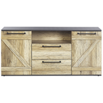 Sideboard heller Holzfarbton / schwarz 2 Schränke 2 Schubladen SALTER