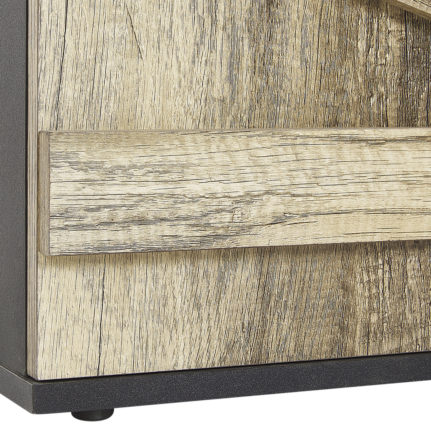Sideboard heller Holzfarbton / schwarz 2 Schränke 2 Schubladen SALTER