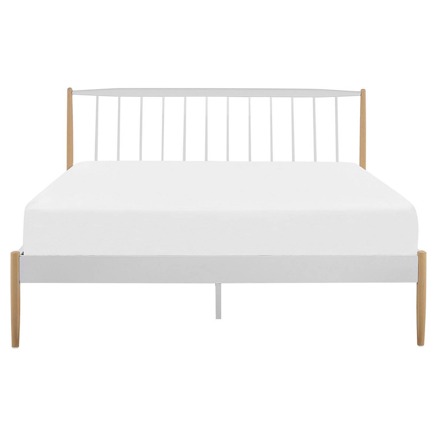 Bett mit Lattenrost Metall MAURS 160 x 200 cm Weiss