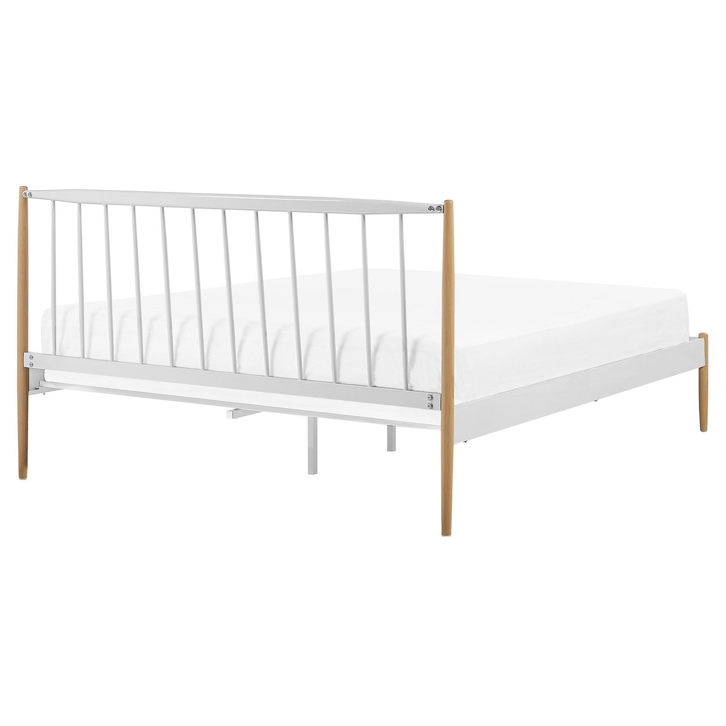 Bett mit Lattenrost Metall MAURS 160 x 200 cm Weiss