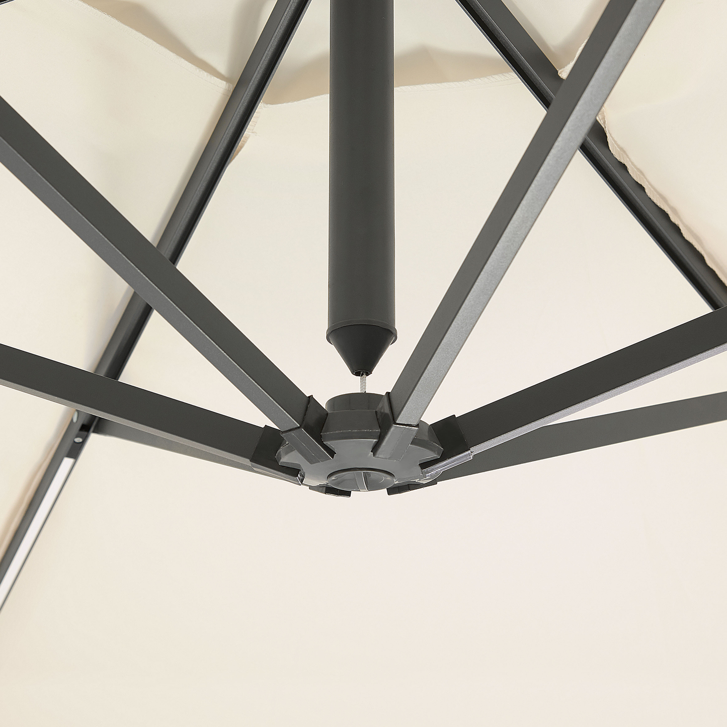 Sonnenschirm LED Solar Beleuchtung ⌀ 285 cm beige CORVAL