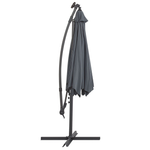 Sonnenschirm LED Solar Beleuchtung ⌀ 285 cm graphitgrau CORVAL