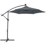Sonnenschirm LED Solar Beleuchtung ⌀ 285 cm graphitgrau CORVAL