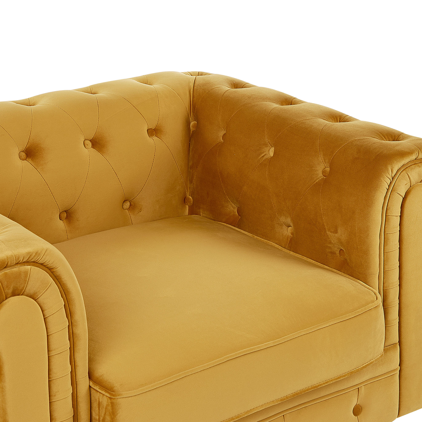 Sessel CHESTERFIELD Samtstoff Senfgelb