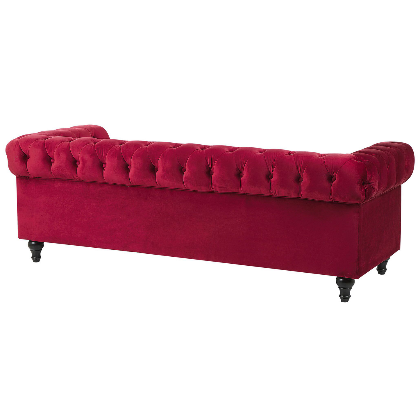 3-Sitzer Sofa Samtstoff dunkelrot CHESTERFIELD