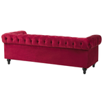 3-Sitzer Sofa Samtstoff dunkelrot CHESTERFIELD