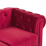 3-Sitzer Sofa Samtstoff dunkelrot CHESTERFIELD
