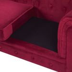 3-Sitzer Sofa Samtstoff dunkelrot CHESTERFIELD