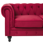 Sofa Set Samtstoff dunkelrot 4-Sitzer CHESTERFIELD