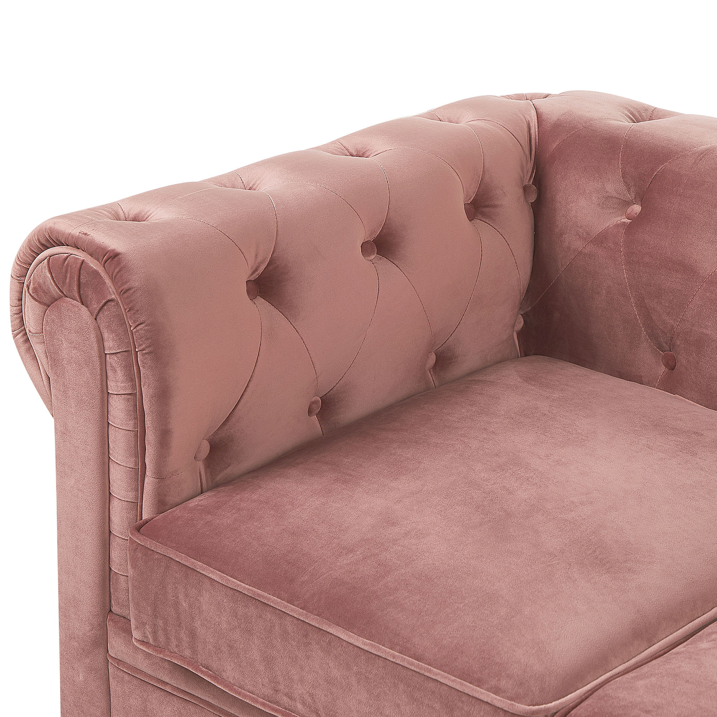 3-Sitzer Sofa Samtstoff rosa CHESTERFIELD