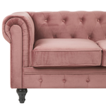 3-Sitzer Sofa Samtstoff rosa CHESTERFIELD