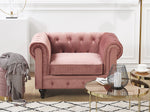 Sessel CHESTERFIELD Samtstoff Rosa