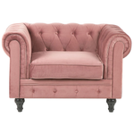 Sessel CHESTERFIELD Samtstoff Rosa