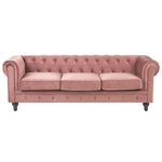 Sofa Set Samtstoff rosa 4-Sitzer CHESTERFIELD