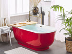 Badewanne freistehend rot oval 170 x 77 cm TESORO