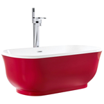 Badewanne freistehend rot oval 170 x 77 cm TESORO