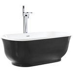 Badewanne freistehend schwarz oval 170 x 77 cm TESORO