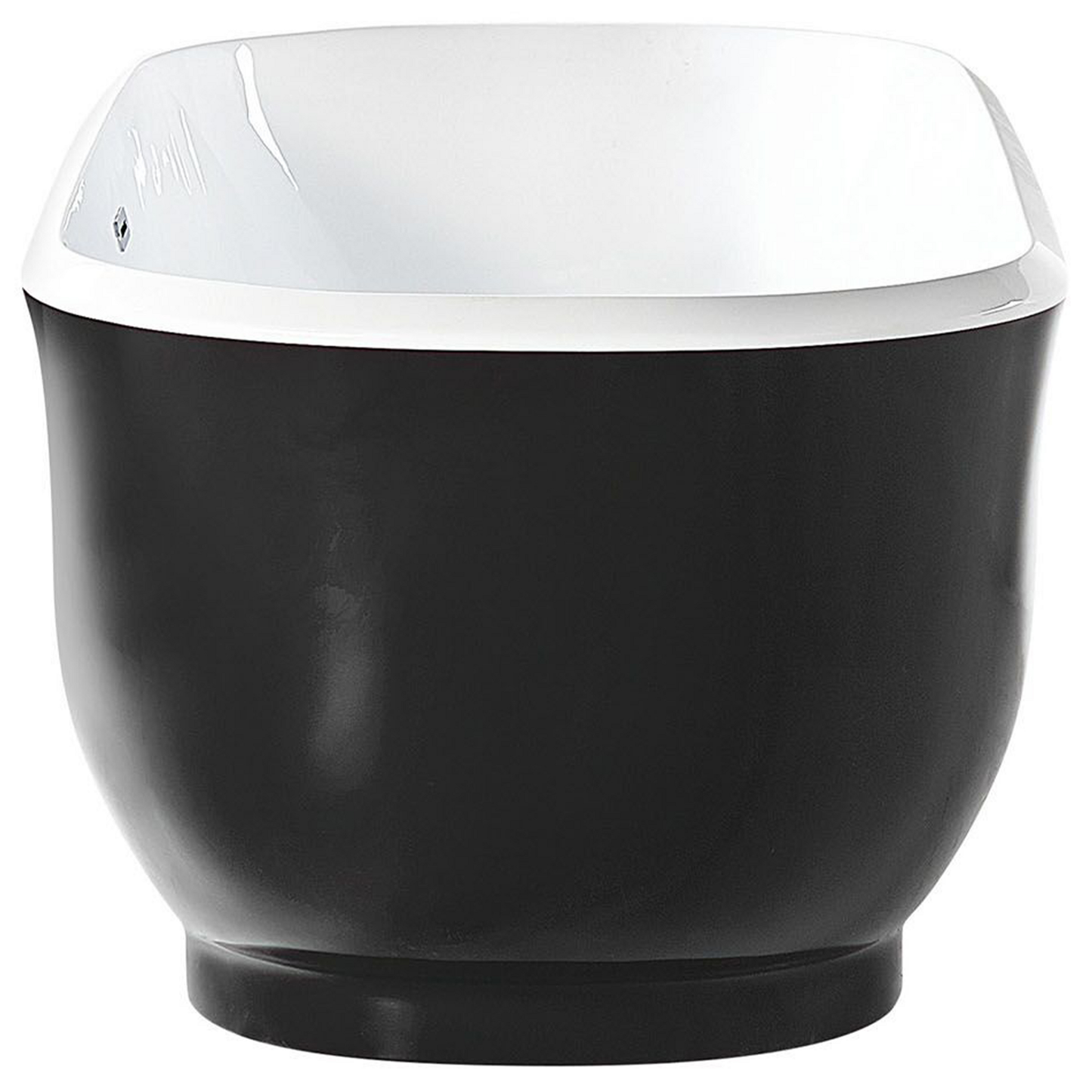 Badewanne freistehend schwarz oval 170 x 77 cm TESORO