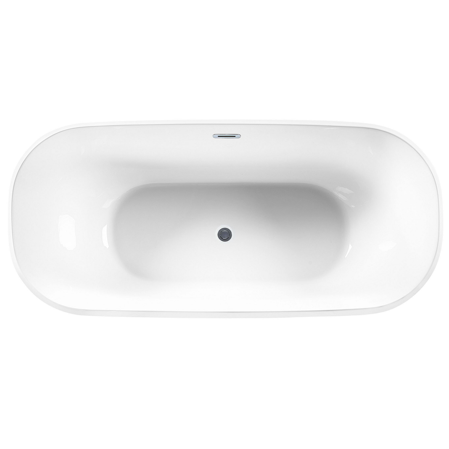 Badewanne freistehend schwarz oval 170 x 77 cm TESORO
