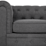 3-Sitzer Sofa grau / dunkelbraun CHESTERFIELD