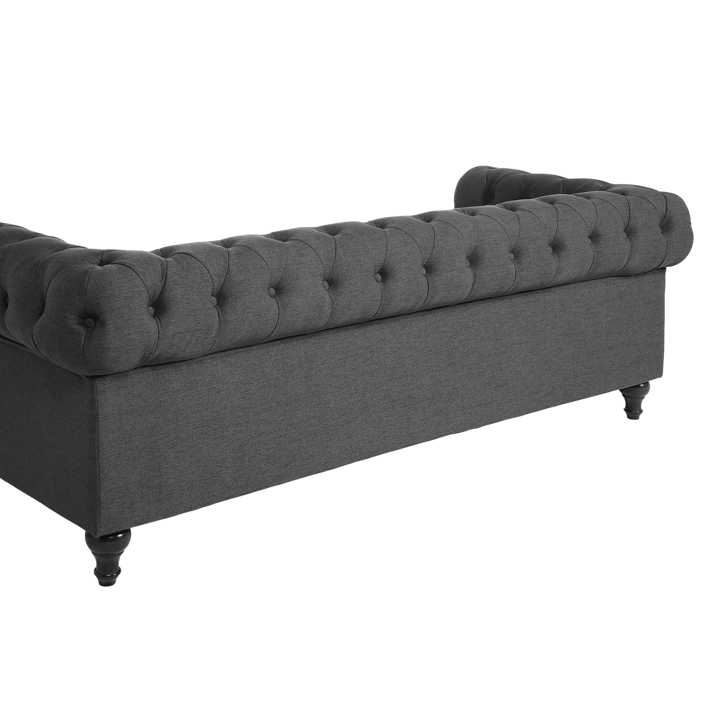 3-Sitzer Sofa grau / dunkelbraun CHESTERFIELD