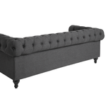 3-Sitzer Sofa grau / dunkelbraun CHESTERFIELD