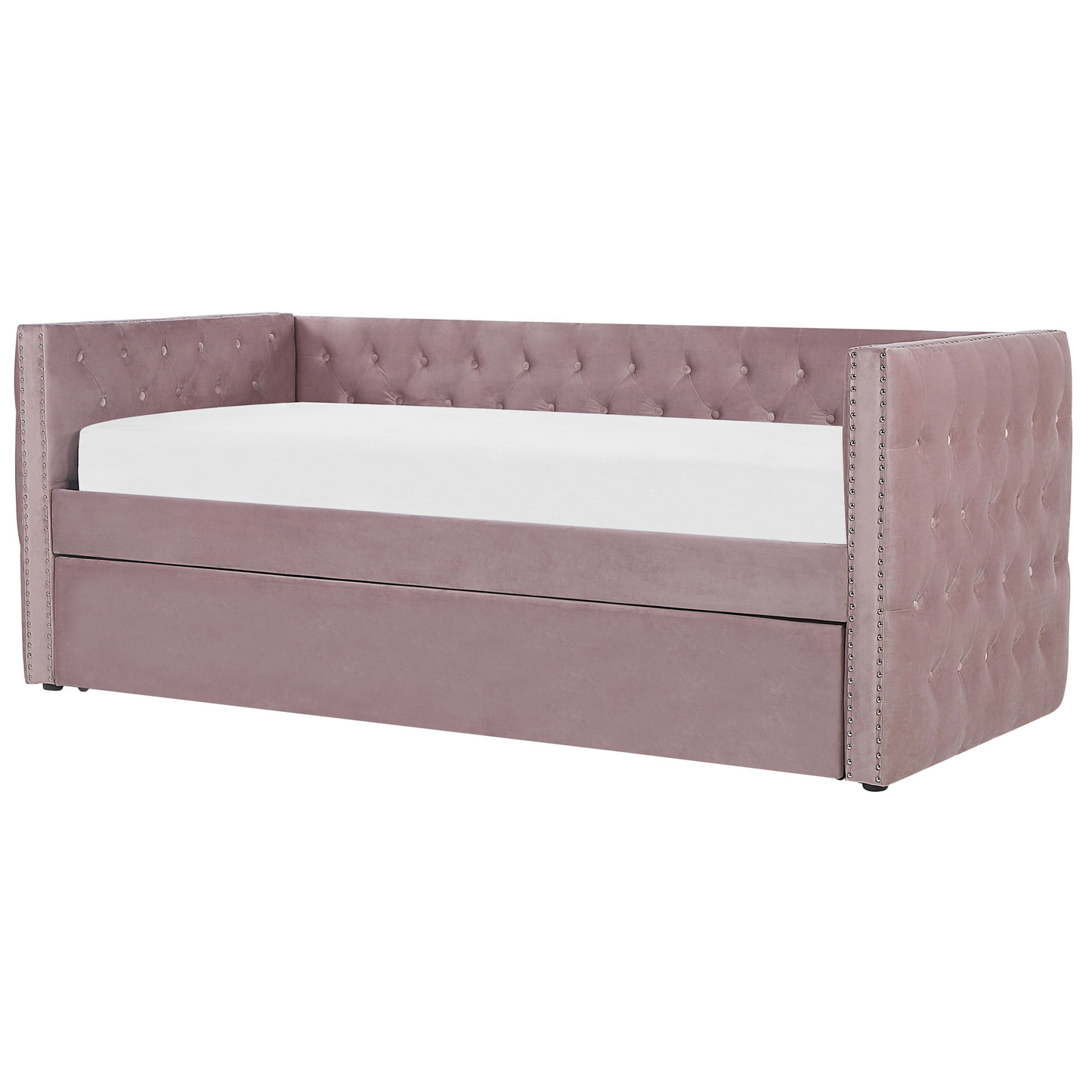 Ausziehbett Samtstoff GASSIN 90 x 200 cm Rosa