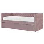 Ausziehbett Samtstoff GASSIN 90 x 200 cm Rosa