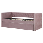 Ausziehbett Samtstoff GASSIN 90 x 200 cm Rosa