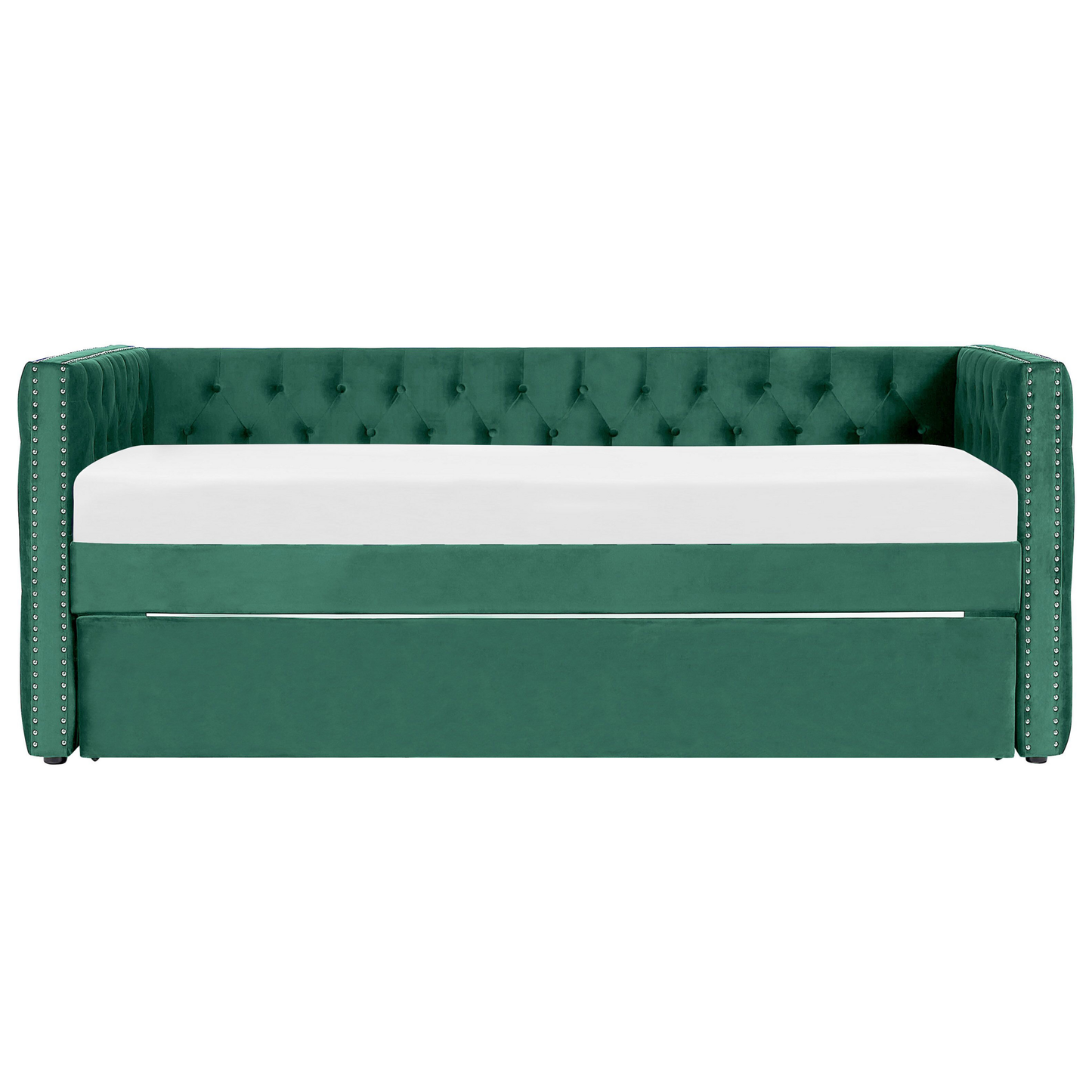 Ausziehbett Samtstoff GASSIN 90 x 200 cm Smaragdgrün